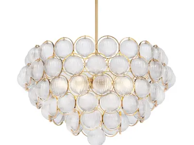 PARLOR chandelier with clear glass balls and gold finish 3D model