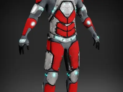 Sci-fi character Low-poly 3D model get