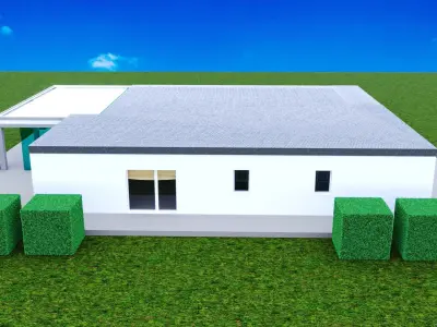 Modern house Low-poly 3D model Low-poly 3D model purchase