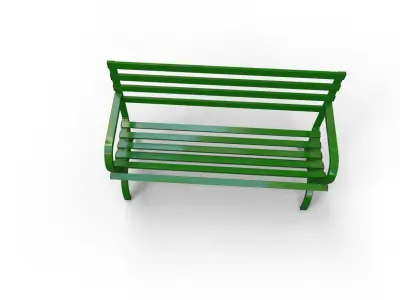 Street Bench Low-poly 3D model