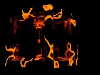 Sci-fi Container with lava fissure 3D model