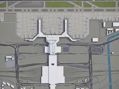 Shanghai - Hongqiao International Airport - SHA Low-poly 3D model