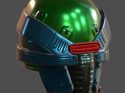 Helmet plastic mask protection Low-poly 3D model Low-poly 3D model