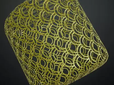 Golden Fish Metal Grill Transparent PBR Seamless Texture