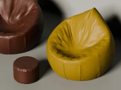 Bean Bags with Footer 3D model