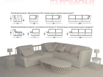 longhi  nobu sofa 3D model