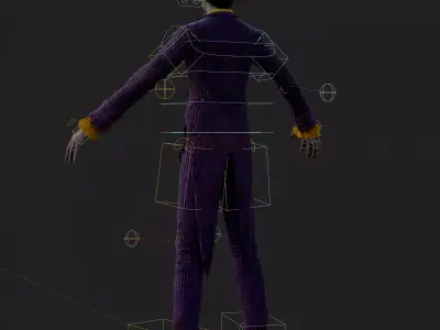 Joker 3D Model Arkham Knight Stylized Rigged PBR Blender FBX Low-poly 3D model