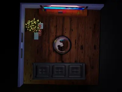 LivingRoom sims floor plan Low-poly 3D model