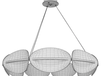 KEARNEY oval pendant light with gold finish Low-poly 3D model