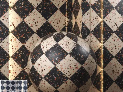 2 in 1 4k Terrazzo Diamound Pattern - seamless - pbr Texture