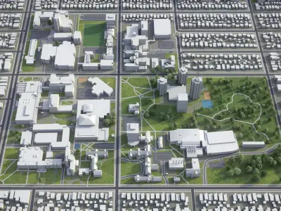 Milwaukee - University of Wisconsin Low-poly 3D model