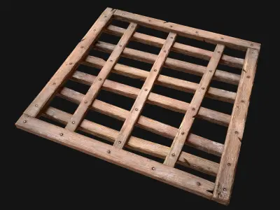 Medieval Roof  Wooden Lattice Low-poly 3D model