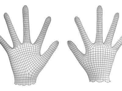 Ladies Gloves Low-poly 3D model