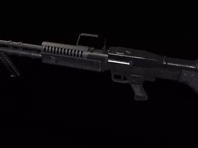 M60E1 Light Machinegun Low-poly 3D model