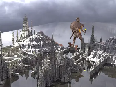 Colossus Of Rhodes Even Bigger City Kit bash 3D model
