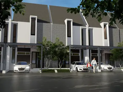 6 x 12m Two Storey House SketchUp Model  Exterior Only  3D model