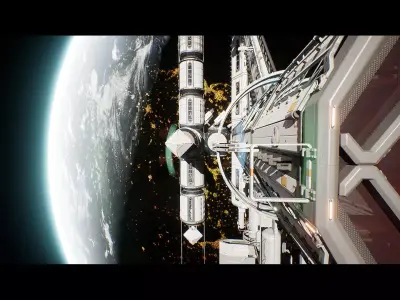 Orbital Space Station Kit - UE Low-poly 3D model