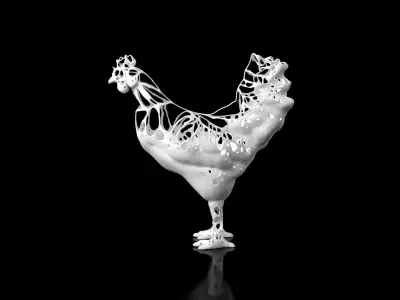 Chiken Dust Voronoi Low-poly 3D model