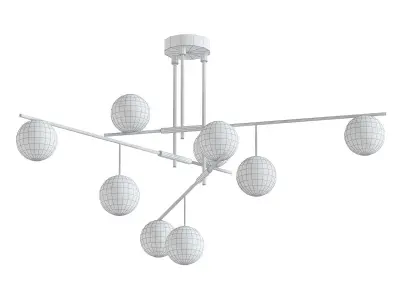 AX349 chandelier with brass and glass balls 3D model