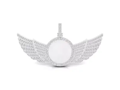 Circle round dog tag hip-hop pendant 3D print model get