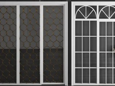 style Sliding door glass combination 3D model