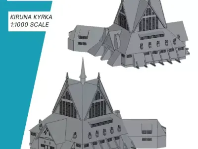Kiruna Kyrka 3D print model