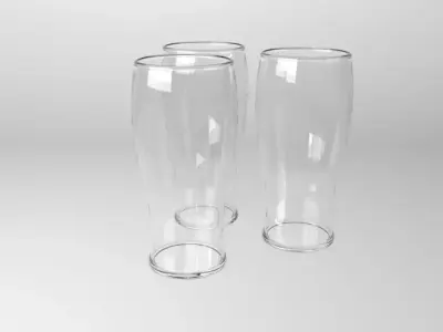 Beer pint glass  Low-poly 3D model