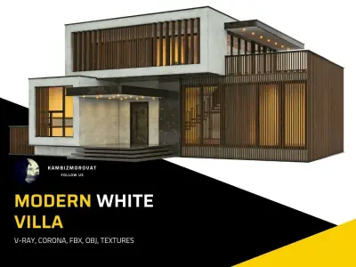 Exterior White Villa 3D model