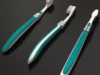 Toothbrush three toothbrushes 3D model