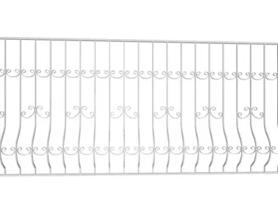 Iron window grate 3D model 3D model