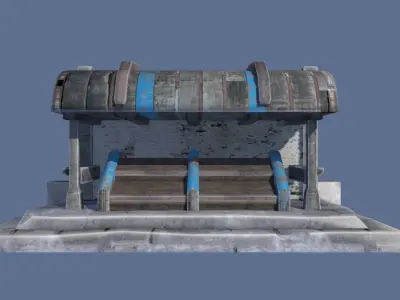 Market Stall Low-poly 3D model