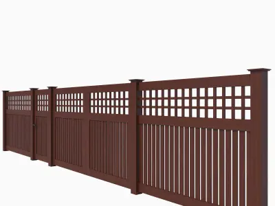 Wooden Fence 06 3D model