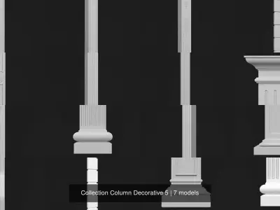 Collection Column Decorative 5 3D Model Pack