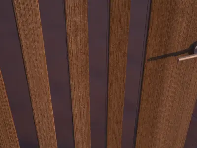 Wooden Door With Glass Stripes Low-poly 3D model