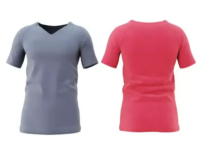 Mens gray and red t-shirt 3D model