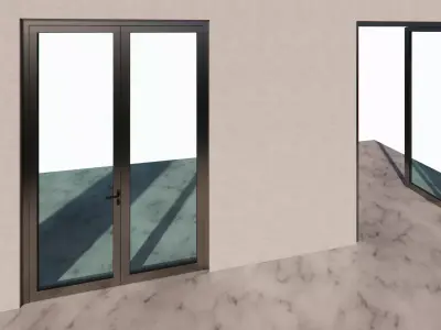 Generic Double Leaf  Inward Swing Door 3D model