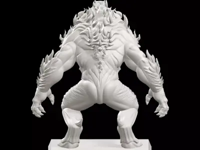 Lizard Monster Fantasy RPG Creature Statue 3D print model