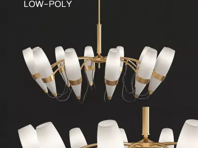 Lucio Chandelier low poly 3d model Low-poly 3D model