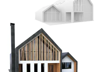 Barn House 01 3D model