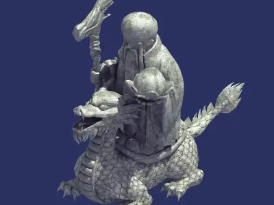 Mountain Stone Sculpture - Animal Statue 03 3D model