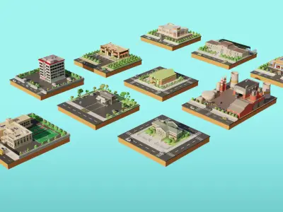 Low Poly Modern City Pack