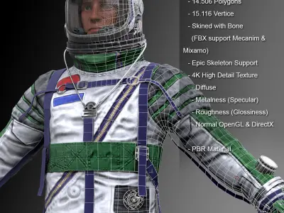 CS04 Space Suit LITE VERSION 1 Low-poly 3D model