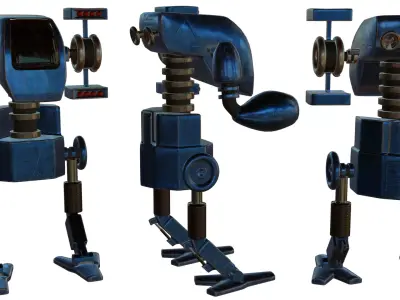 Mech Warrior Low-poly 3D model