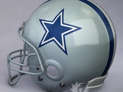 Dallas Cowboys official game helmet 3D model