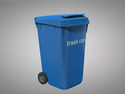 Trash Can animation ready with basic shaders 3D model