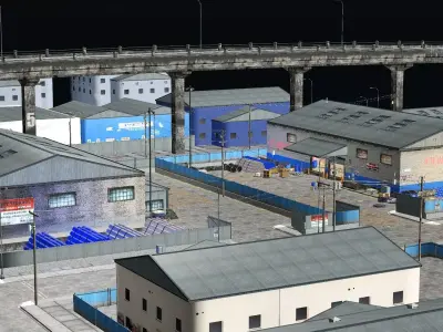 New York Modern City Street Part 2 Scene 3D Model Low-poly 3D model