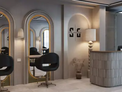Beauty Salon Interior Scene 3d Model 3D model