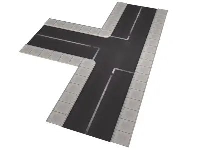 Street Road Pack Lowpoly City Road Low-poly 3D model