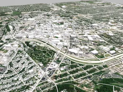 Cityscape Akron Ohio USA 3D model