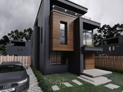Realistic Modern Villa Exterior  3D model